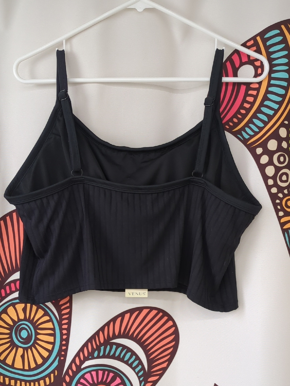 VENUS Black Superrib Swim Crop Top XL - Picture 2 of 5